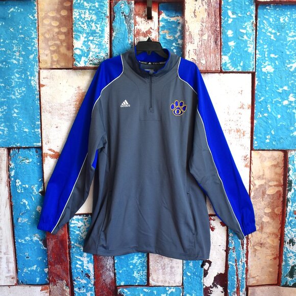 Men's Adidas 1/4 Zip Performance Pullover MLB Baseball 2XLARGE Gray/Blue - Picture 1 of 11